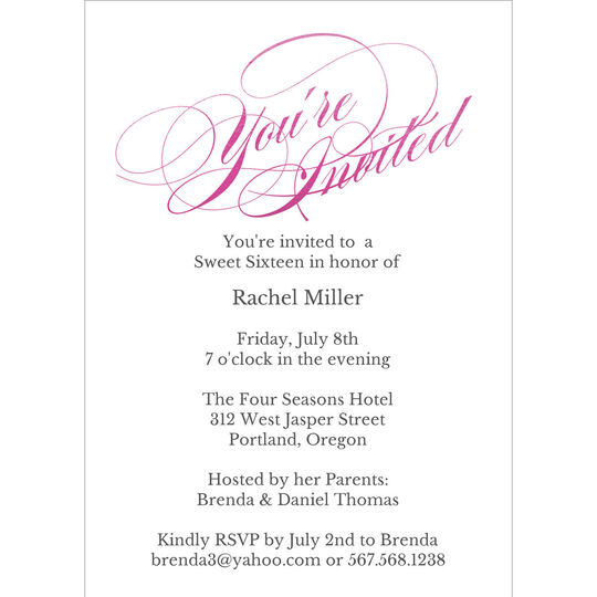 Romantic Script Foil Invitations